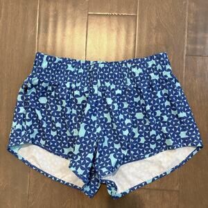 Blue Geometric Women's Athletic Shorts